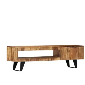 LES TENDANCES Meuble tv 1 porte sesham massif clair softly pas cher