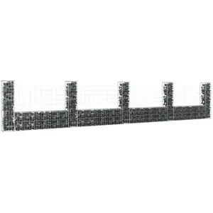 Panier de gabion en forme de U avec 5 poteaux Fer 500x20x100 pas cher