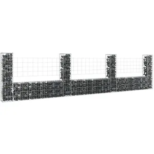 Panier de gabion en forme de U avec 4 poteaux Fer 380x20x100 pas cher
