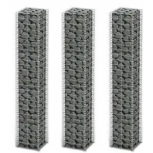 Jeu de panier de gabion 3 pcs Fil galvanisé 25 x 25x150 pas cher