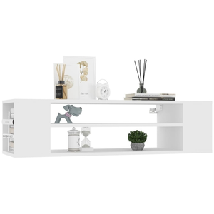 LES TENDANCES Meuble tv suspendu blanc 100x30x26,5 cm pas cher
