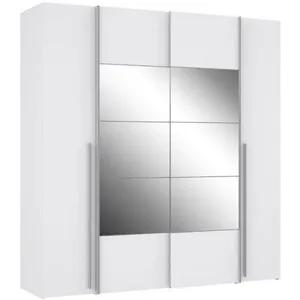 Comparateur de prix : MARKET24 Armoire Narago - Décor Blanc Mat - 2 Portes Coulissantes + Mi...