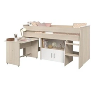 Lit Combiné Enfant Parisot Zola 90x200 Cm - 2 Portes - Avec Bureau - D... pas cher