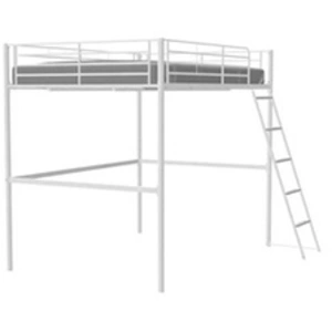 MARKET24 Lit Mezzanine En Métal - Eliot - Blanc - 140 X 200 Cm - Sommier Inclus pas cher