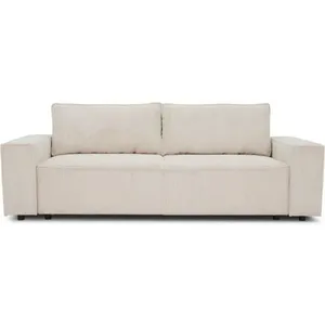 M24 Canap? Droit Convertible 3 Places Josh - Velours C?Tel? Beige - Coffre De Rangement - L239xp86xh85cm pas cher