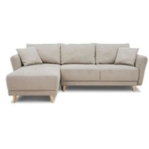 Comparateur de prix : M24 Canapé D'angle Convertible Réversible 3-4 Places Claudius - Tissu Beige - Coffre De Rangement - L 244 X P 158 X H 95 Cm
