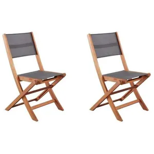 MARKET24 Sans Marque - Lot de 2 chaises de jardin en bois d'acacia fsc... pas cher