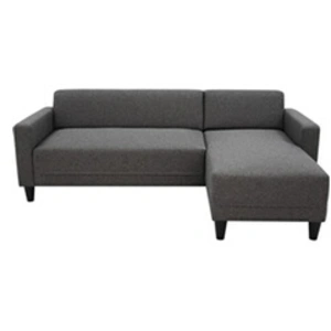 M24 Canapé D'angle Fixe 4 Places Bob - Tissu Anthracite - Réversible - L 197 X P 117 X H 65 Cm pas cher