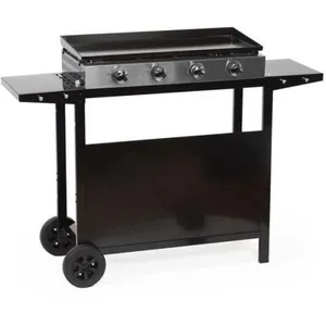 AAAAA Plancha gaz Garden Max merida - 4 feux - Sur chariot - Acier émaillé -... pas cher