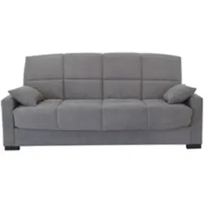 MARKET24 Canapé clic clac 3 places clair Matelas 14 cm 130 190 cm MEGAN Gris pas cher
