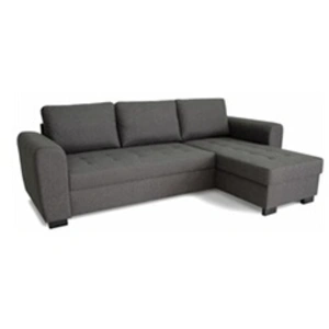MARKET24 Canapé D'angle Fixe Réversible 4 Places - Tissu Anthracite - ... pas cher