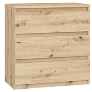 Comparateur de prix : Commode CHELSEA 3 tiroirs L 77 2 P 42 H 79 9 cm Décor chene artisan