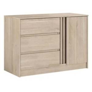 Comparateur de prix : Parisot Commode ESCALE 3 tiroirs 1 porte Décor chene L 109 8 H 76 8 P 50 cm