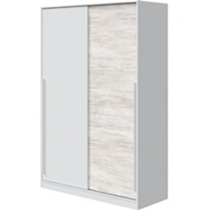 MARKET24 Armoire Top - Décor Blanc Artik Et Chene Nodi - 2 Portes Coul...