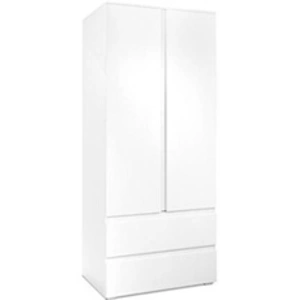 MARKET24 Armoire Image 60a - 2 Portes Battantes - 2 Tiroirs - Blanc Ma... pas cher