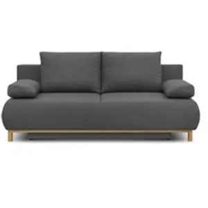 MARKET24 Banquette Convertible 3 Places Mika - Tissu Gris - Coffre De ...
