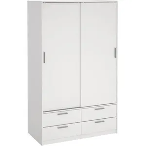 Comparateur de prix : GENERIQUE Armoire de chambre ONTARIO mat 2 portes 4 tiroirs 121 2 60 25 200 cm