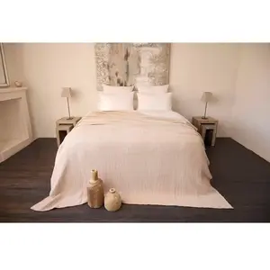 TOISON D'OR Dessus de lit matelassé boutis en coton lavé SEVILLE bronze