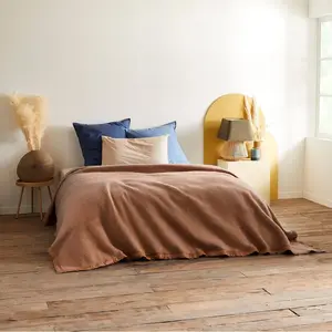 Toison d'Or Couverture, Havane/Creme, 240cm x 260cm pas cher