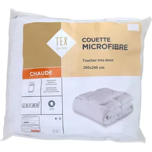 Carrefour Couette Chaude Microfibre 240x260 Cm Tex Home - La Couette pas cher