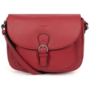 Hexagona Sac porté travers Cuir CONFORT Rouge foncé Dee pas cher