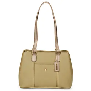 Hexagona Sac porté épaule 2 anses ABI Kaki/Bronze Emma
