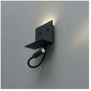 Comparateur de prix : KOSILUM Applique noire à LED avec chargeur USB et lampe de lecture - Viola
