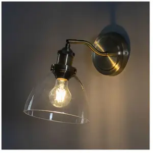 KOSILUM Applique vintage en verre et laiton - Flavia pas cher