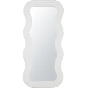 Maisons du Monde Grand miroir rectangulaire ondulé et strié blanc 80x173