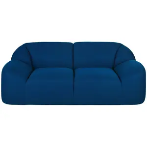 Maisons du Monde Canapé 2 places en tissu mailles 3D coloris bleu