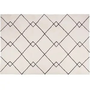 Maisons du Monde Grand tapis style berbère tufté blanc et noir 200x300 pas cher