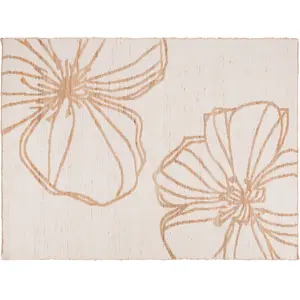 Maisons du Monde Tapis tissé jacquard en jute et laine motif floral réversible 160x230 pas cher