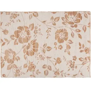 Maisons du Monde Tapis tissé jacquard en jute, laine et coton motif floral réversible 160x230 pas cher