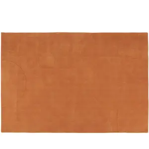 Maisons du Monde Tapis en laine tufté à motif contemporain ciselé orange 160x230 pas cher