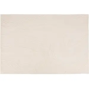 Maisons du Monde Tapis en laine tuftée et ciselée motif abstrait écru 160x230 pas cher