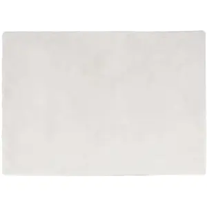 Maisons du Monde Tapis shaggy immitation fourrure blanche, 160x230 pas cher