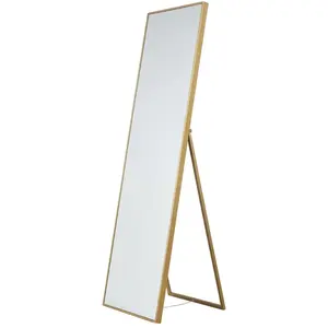 Maisons du Monde Grand miroir rectangulaire sur pied doré 50x170 pas cher