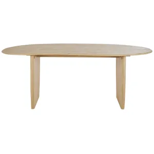 Maisons du Monde Table à manger en bois de frêne massif beige 6/8 personnes L200 pas cher