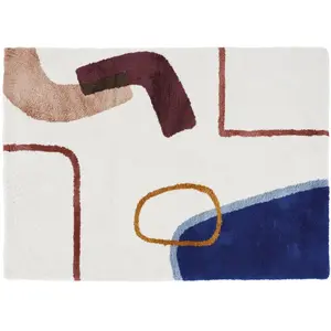 Maisons du Monde Tapis tufté à motifs écrus et multicolores 140x200 pas cher