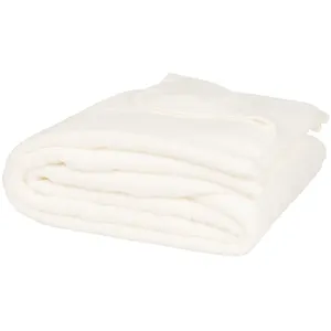 Maisons du Monde Plaid polaire en polyester recyclé blanc 220x240 pas cher