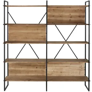 Maisons du Monde Etagère en bois de sapin et métal noir