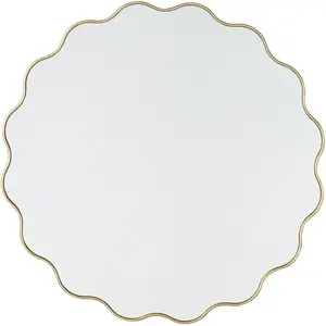 Maisons du Monde Miroir rond ondulé en métal doré D110 pas cher