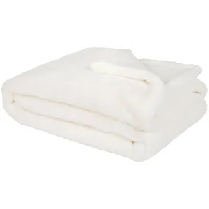 Maisons du Monde Plaid imitation fourrure blanche 150x200 pas cher