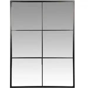 Maisons du Monde Miroir rectangulaire fenêtre en métal noir 60x80 pas cher