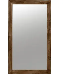 Maisons du Monde Grand miroir rectangulaire en bois de paulownia clair 105x181 pas cher