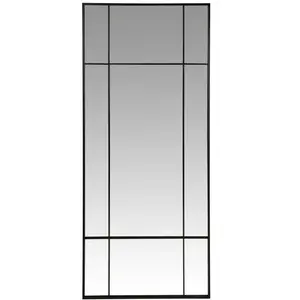 Maisons du Monde Grand miroir fenêtre rectangulaire en métal noir 70x170 pas cher