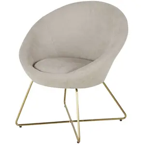 Maisons du Monde Fauteuil beige et pieds en acier doré