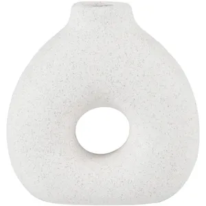 Maisons du Monde Vase en grès blanc H14