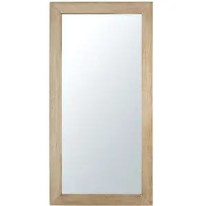 Maisons du Monde Grand miroir rectangulaire en bois de manguier marron clair 90x180 pas cher