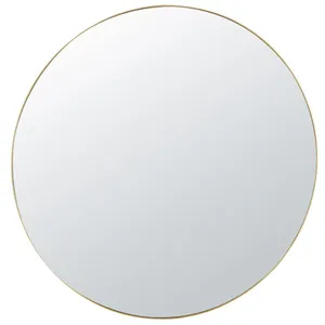 Maisons du Monde Miroir rond biseauté en métal doré D120 pas cher
